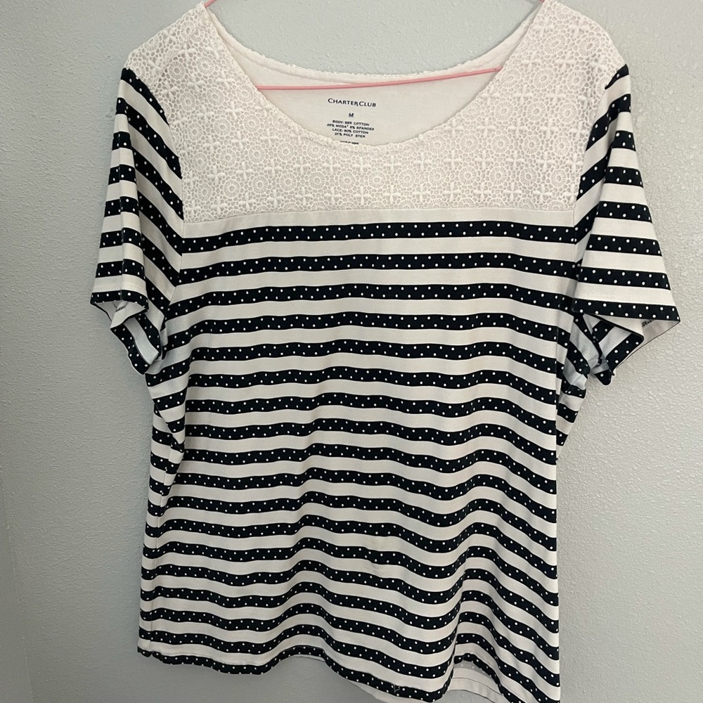 Charter Club Tee with lace detail